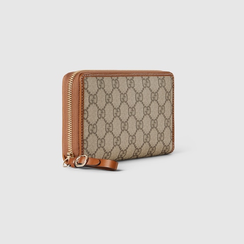 GG Emblem zip around wallet