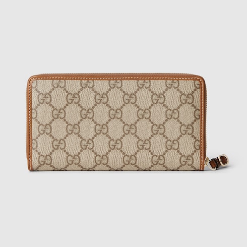 GG Emblem zip around wallet