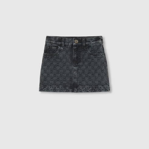 Minifalda infantil de denim con GG