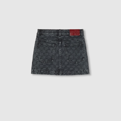 Minifalda infantil de denim con GG