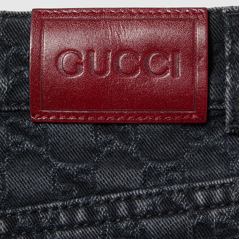 Minifalda infantil de denim con GG
