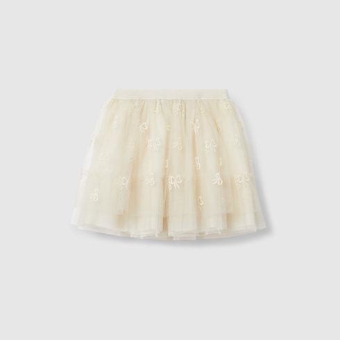 Gonna neonato ricamata in tulle