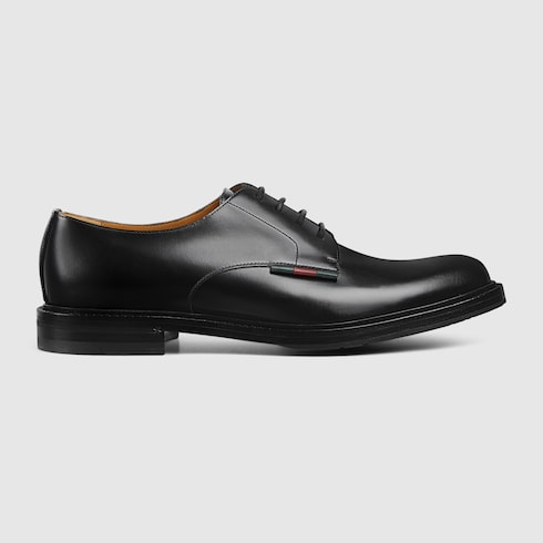 Men's lace-up shoe with leather Web Detail 2