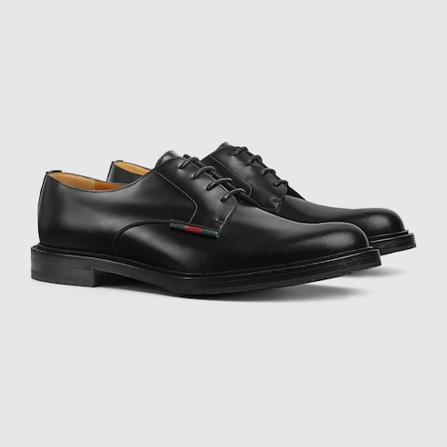 Men's lace-up shoe with leather Web Detail 2