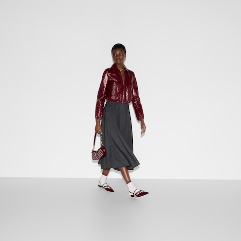 GUCCI｜SKIRTS ( 803406 ZARI2 1078) Wool pleated skirt in grey mélange | GUCCI® BG