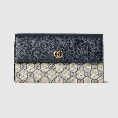 Bi-color GG Marmont continental wallet