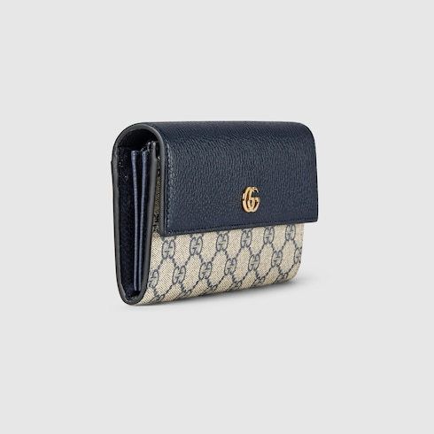Bi-color GG Marmont continental wallet