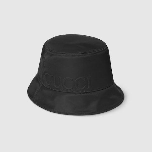 Nylon bucket hat with Gucci logo Detail 4