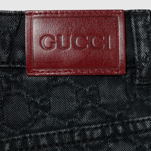 Pantalon pour enfant en jacquard de denim GG