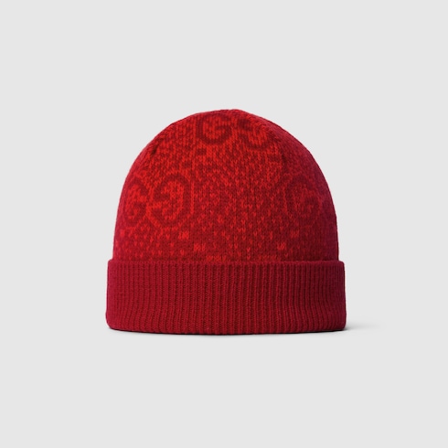 Cappello neonato in jacquard di lana GG