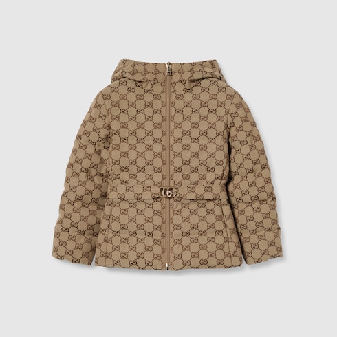 Children's GG canvas padded jacket