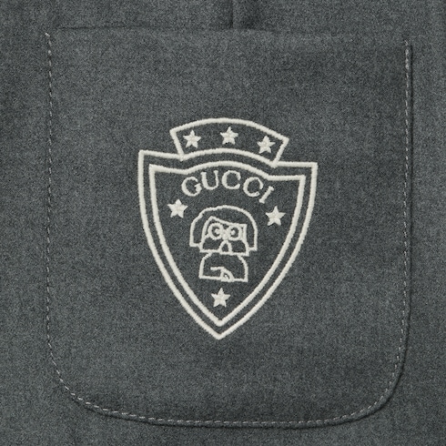 Children's embroidered flannel pant