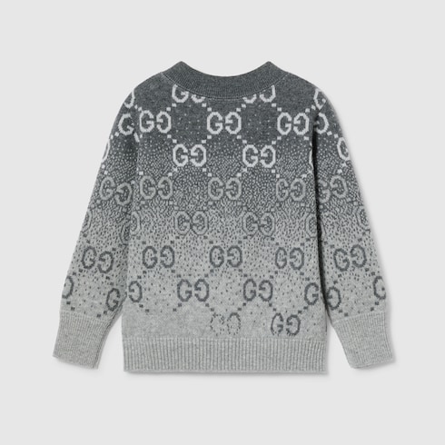 Cardigan pour enfant en jacquard de laine GG