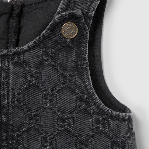 Abito neonato in denim GG jacquard