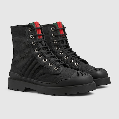 Men s Web boot in Black Fabric GUCCI SI