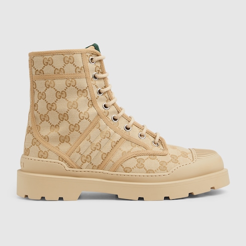 Men s Web boot in Beige Fabric GUCCI SI