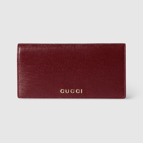 Continental wallet with Gucci script