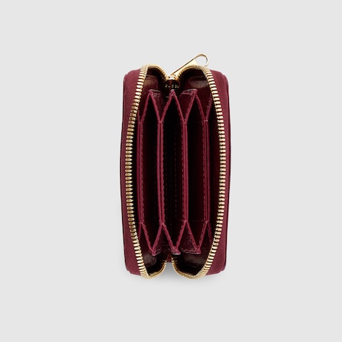 Zip card case with Gucci script