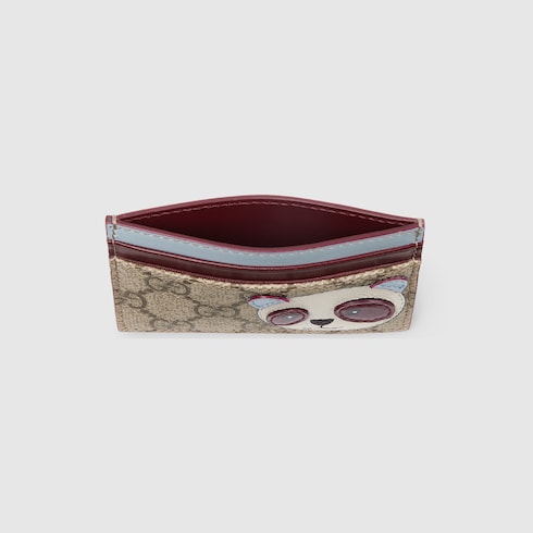 Bi-color GG card case with panda detail in Beige Original GG Fabric | GUCCI®  SI