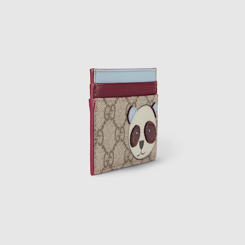 Bi-color GG card case with panda detail