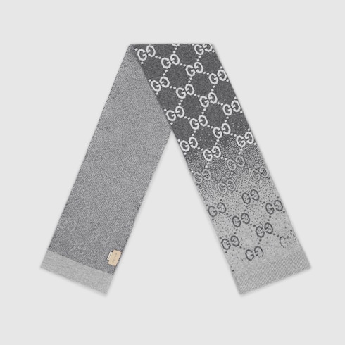 Bufanda infantil de jacquard de lana con GG