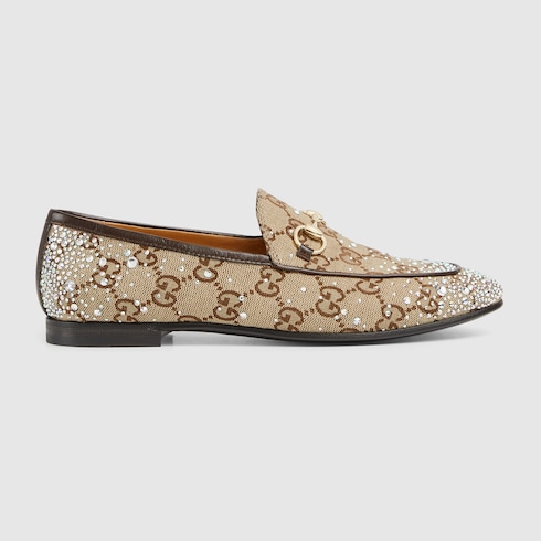 Women s Gucci Jordaan loafer in Beige Fabric GUCCI SI