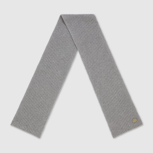 Wool cashmere scarf with Double G Detail 2