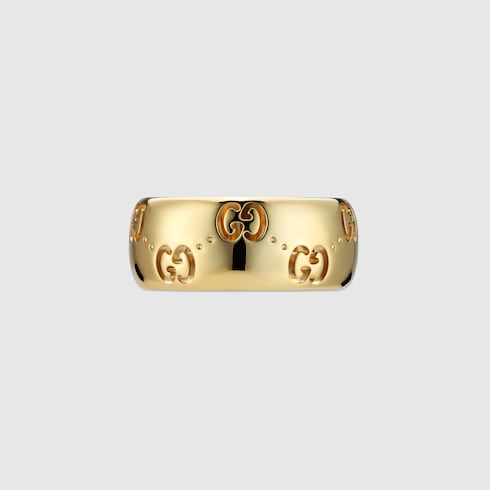Icon系列18K金GG宽版戒指