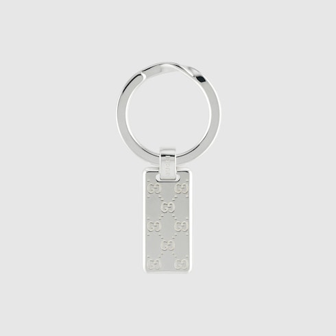 Gucci Signature GG engraved keyring