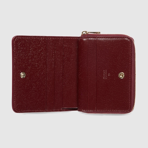 Mini zip wallet with Gucci script