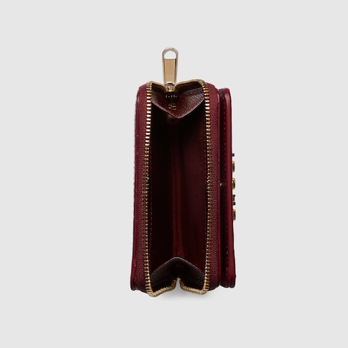 Mini zip wallet with Gucci script