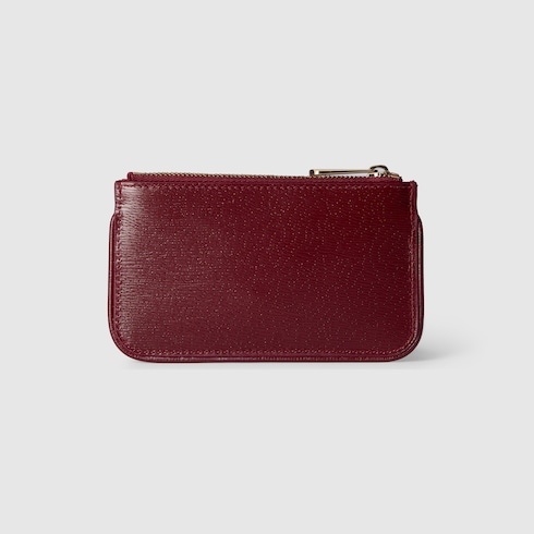 Zip key pouch with Gucci script