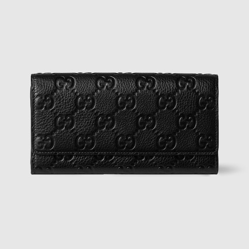 gucci バッグと財布 バンブー付き ジップアラウンドウォレット ・ブラック レザー