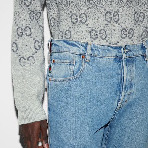 Pantalon en denim avec bande Web