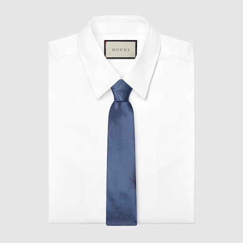 Silk jacquard tie with Gucci crest