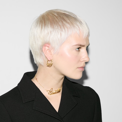 Gucci Script hoop earrings
