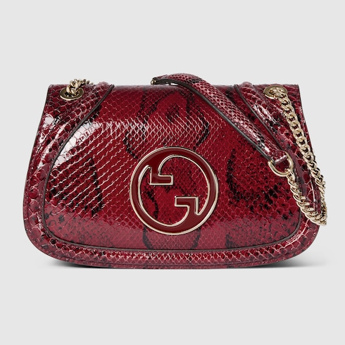 Borsa a spalla Gucci Blondie in pitone misura media