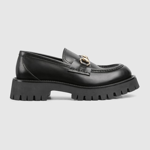 Gucci lug sole loafer brown online