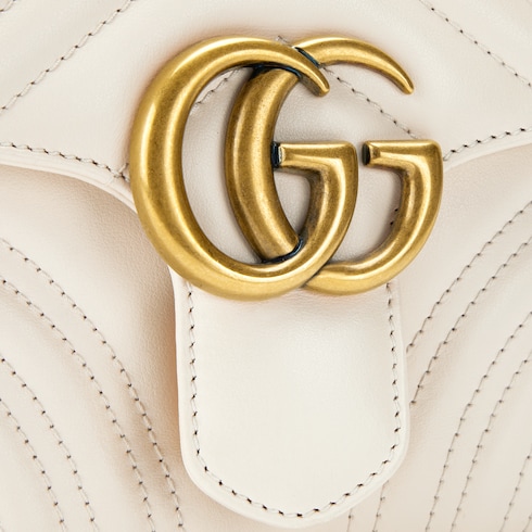 GG Marmont mini top handle bag in White Leather | GUCCI® SI
