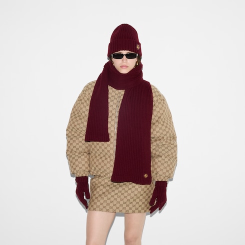 Sciarpa in lana e cashmere con Doppia G