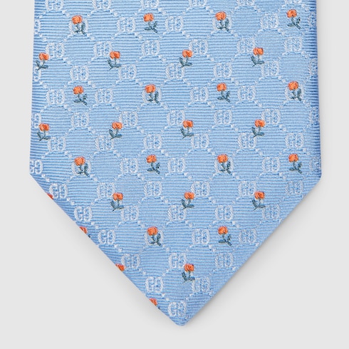 【驚きの値段で】 orange and blue in tie jacquard silk GG | US GUCCI® 小物
