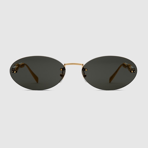 サングラス GUCCI OVAL GOLD/BROWN SUNGLASSES Gucci - Oval Sunglasses - Gold Brown - Gucci Eyewear - Avvenice
