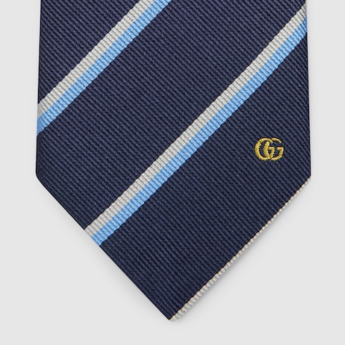 Embroidered silk jacquard tie