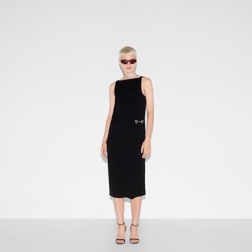 Heavy viscose sable Horsebit dress