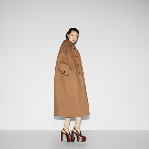コート GIOVI FW23 Wool and cashmere coat (P2327VO/8BURRO) Wool cashmere coat in Beige Ready-to-wear | GUCCI® SI