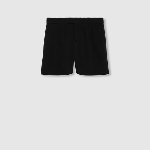 Wool jersey short in black GUCCI GR