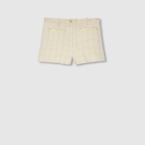 Wool tweed shorts in White Ready to wear GUCCI SI
