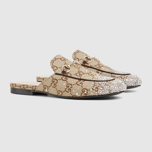 Women's Princetown slipper with crystal Horsebit