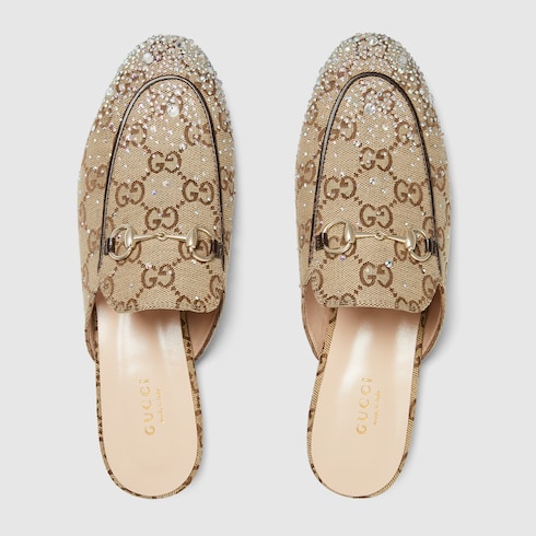 Women's Princetown slipper with crystal Horsebit