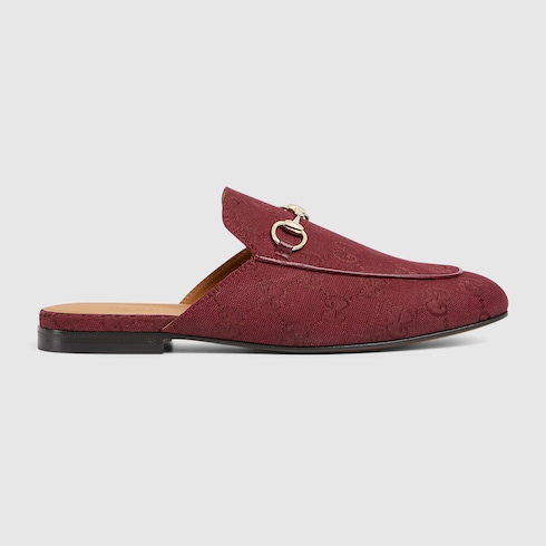 Women s Princetown slipper in Red Original GG Fabric GUCCI SI